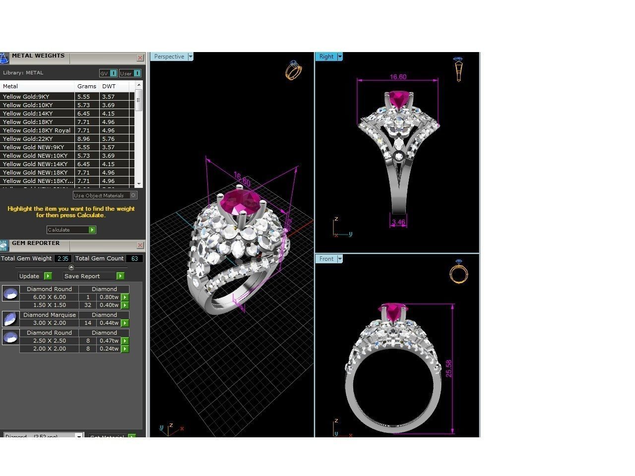 Women ring 3dm stl fbx obj render details 3D print model_5