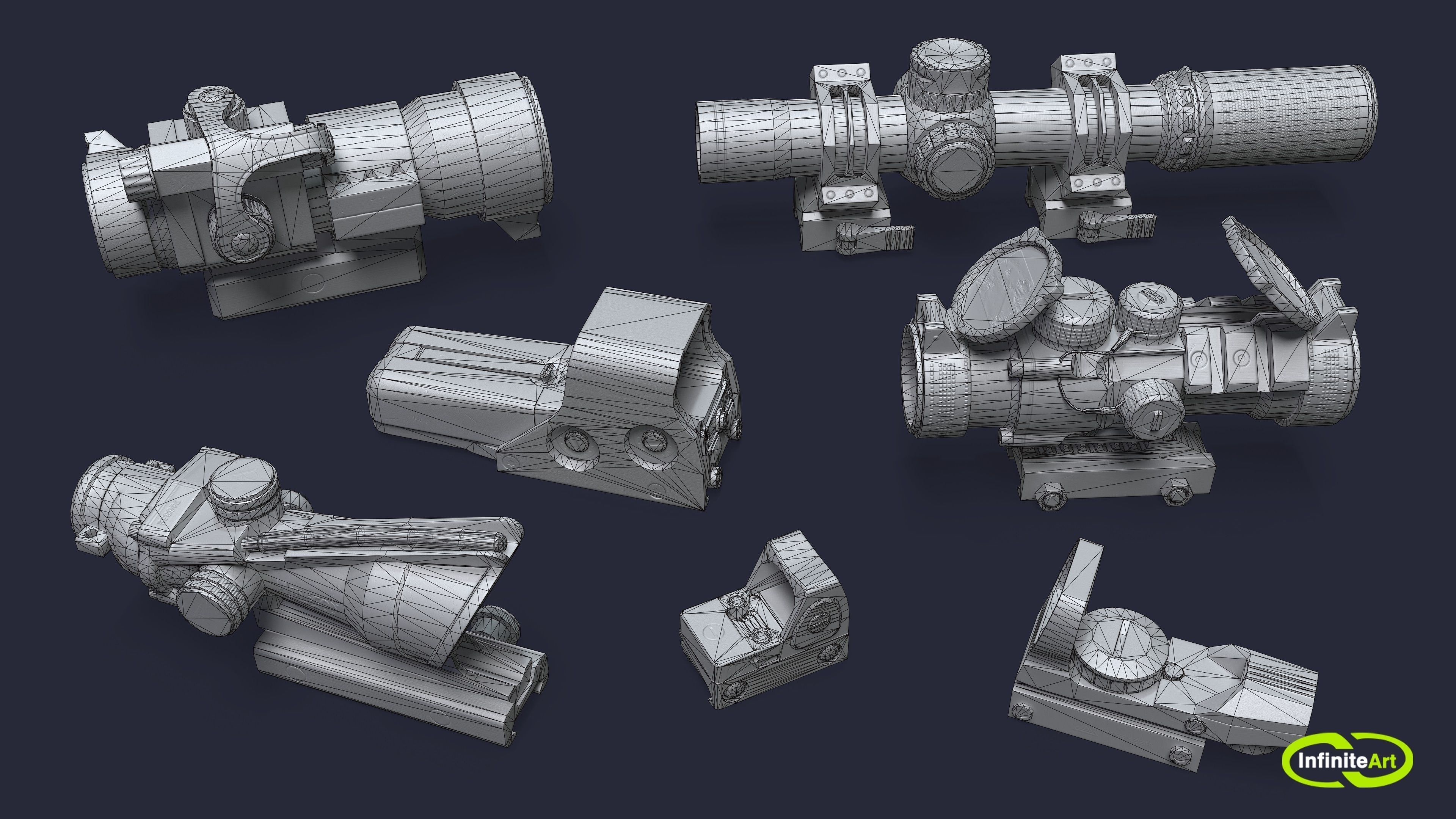 Scopes sniper Low-poly 3D model_3