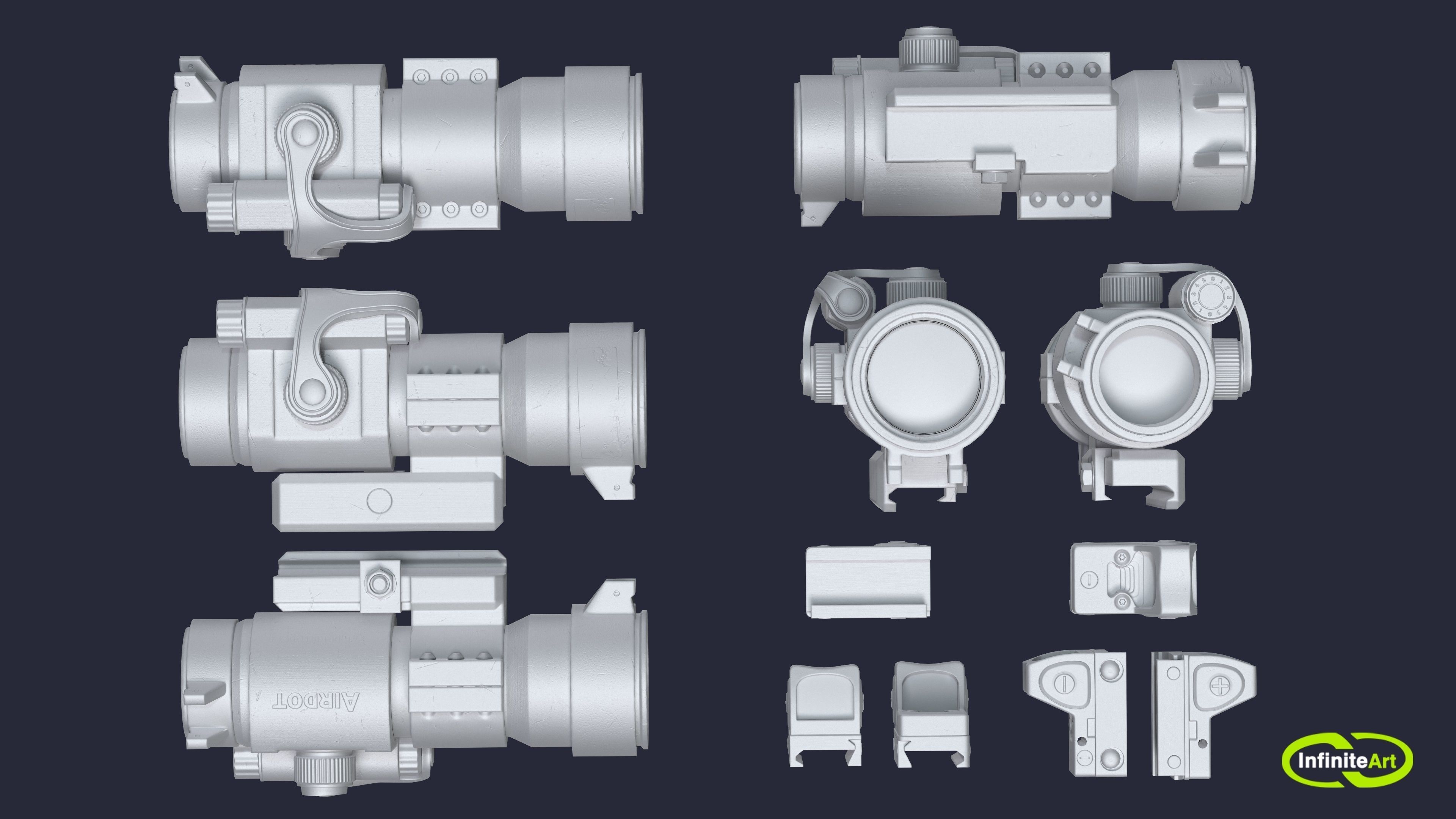 Scopes sniper Low-poly 3D model_11