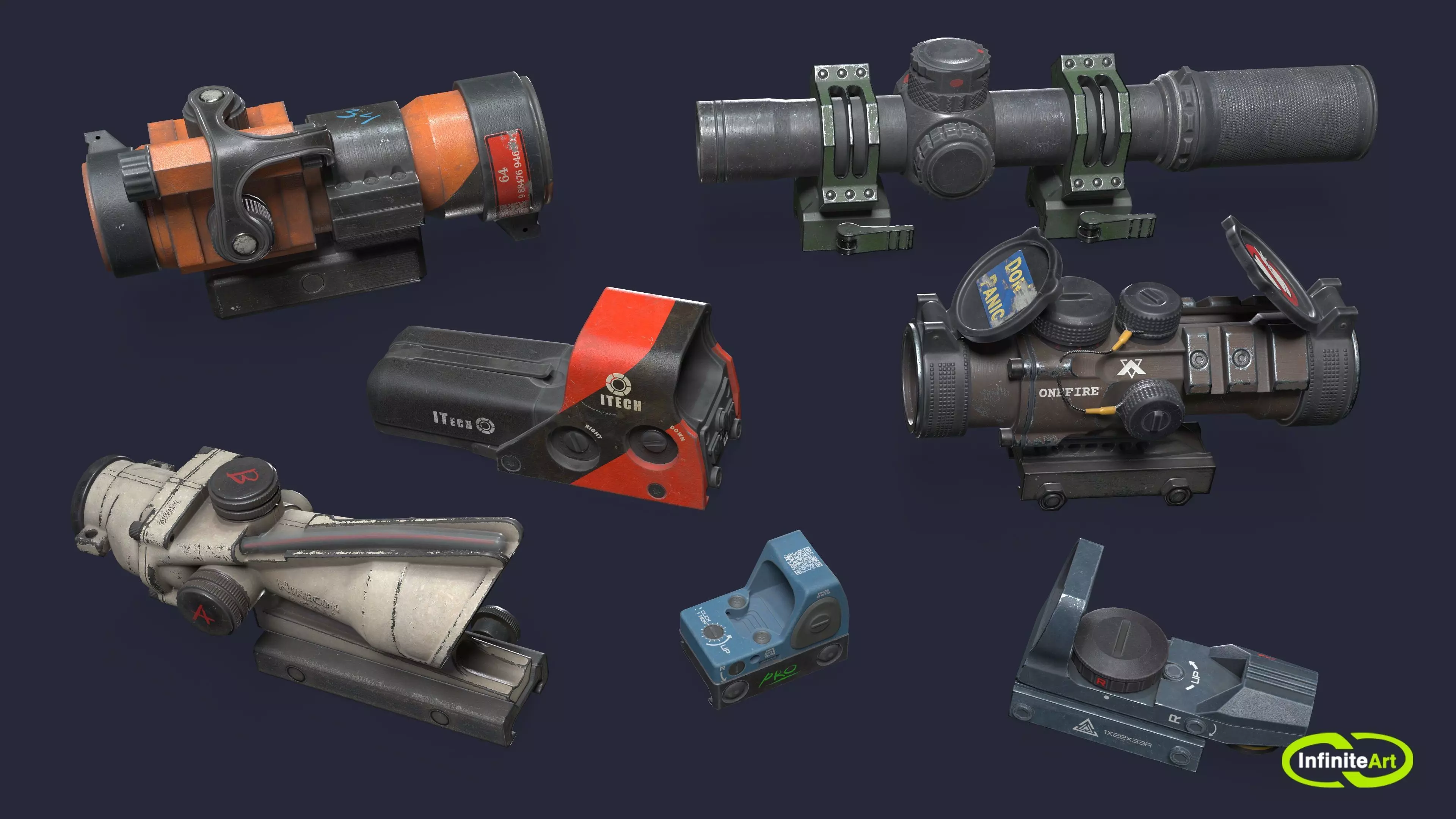 Scopes sniper Low-poly 3D model_0