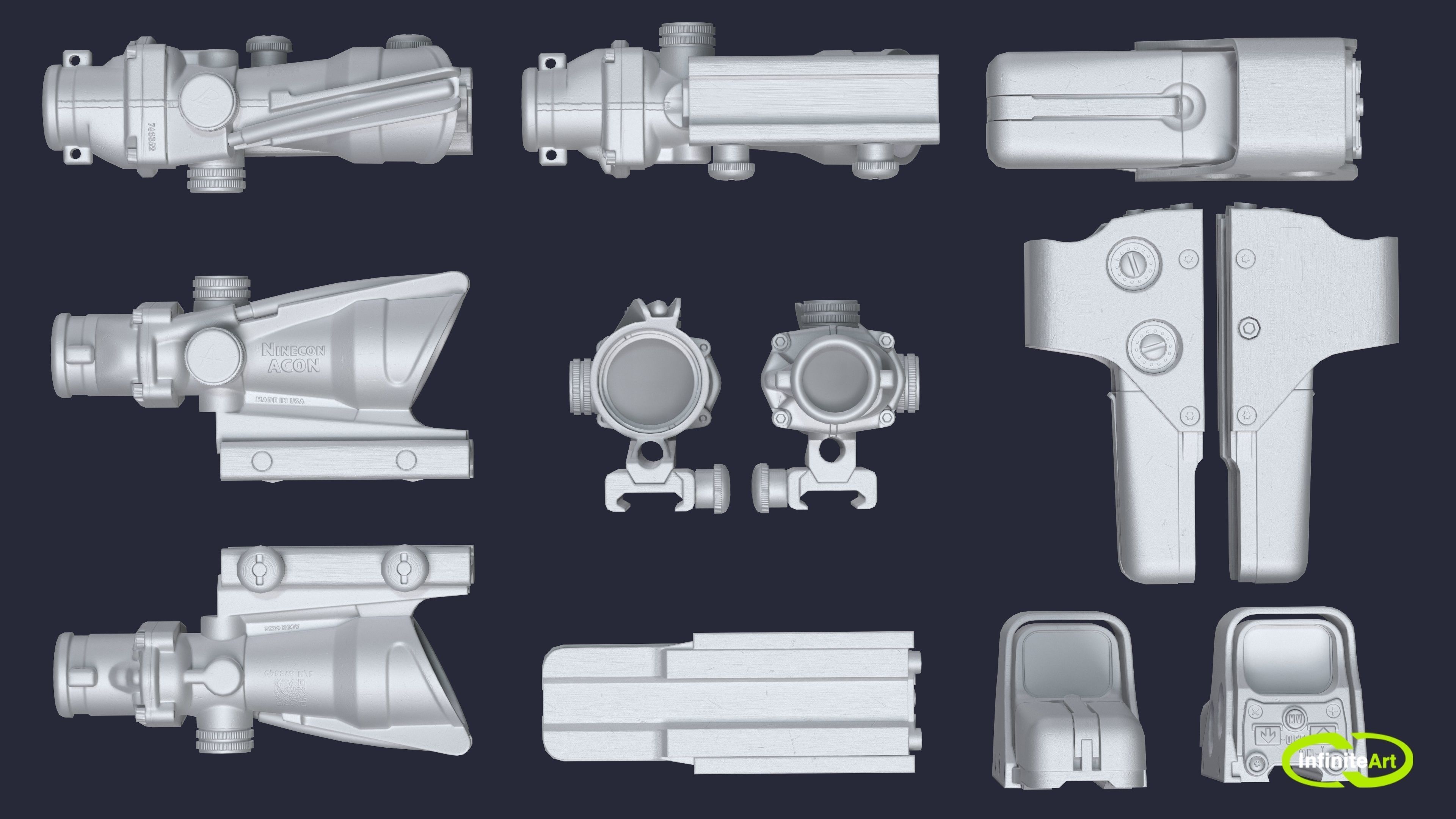 Scopes sniper Low-poly 3D model_14