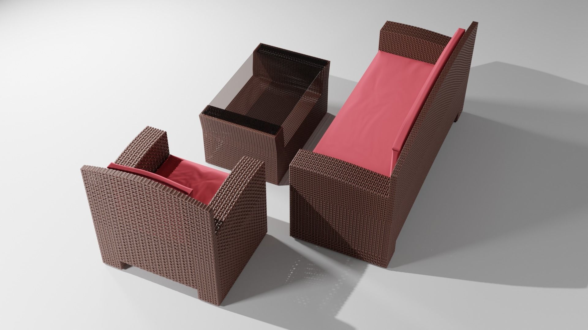 TAKKO set outdoor table with glass top 3D model_2