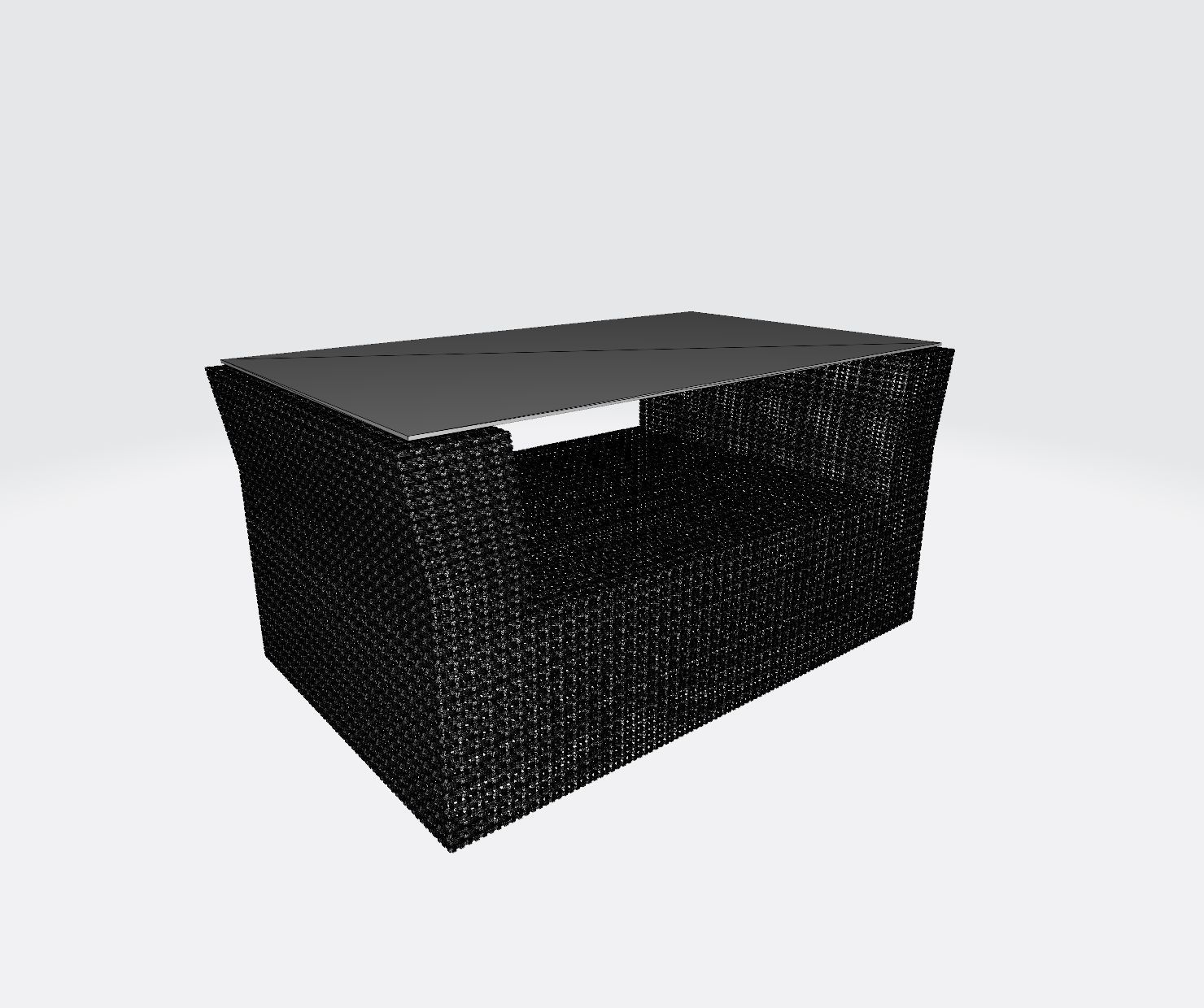 TAKKO set outdoor table with glass top 3D model_5