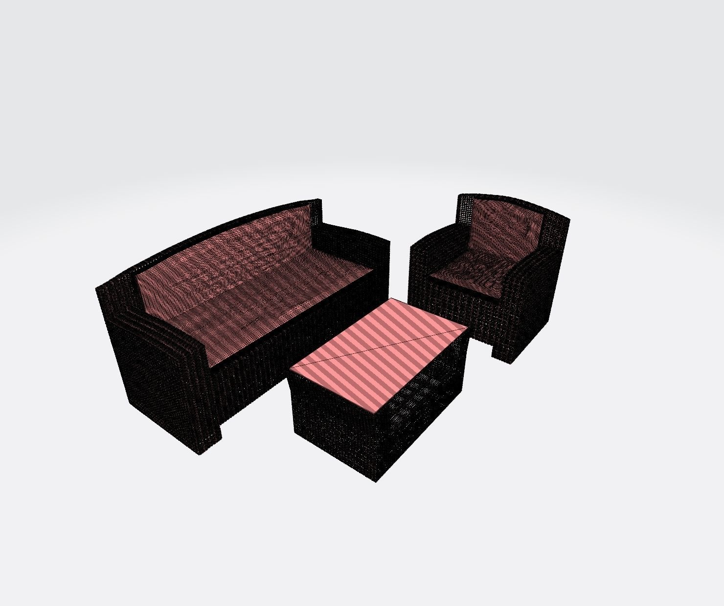 TAKKO set outdoor table with glass top 3D model_6