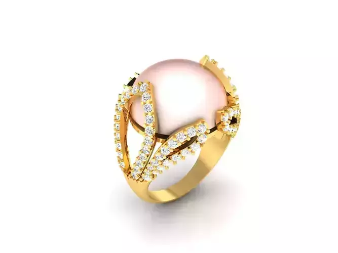 Solitaire Opal Stone  Ring 3dm stl fbx obj render details
