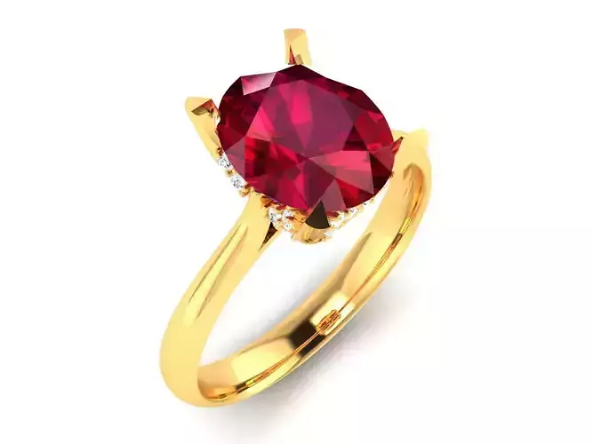 Solitaire Oval Ring 3dm stl fbx obj render details
