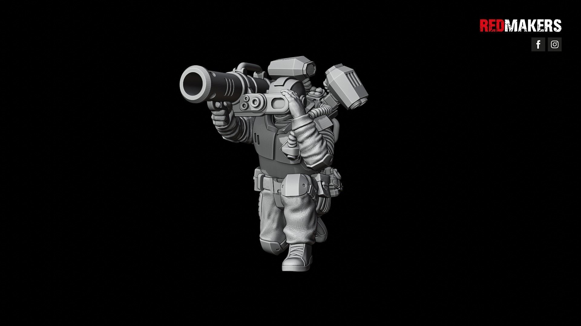 Airborne Division - Heavy Support Squad of the Imperial Force 3D print model_33