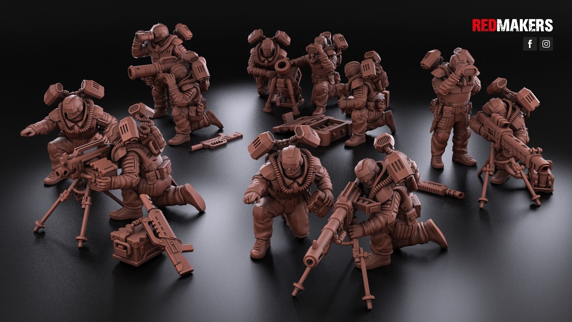 Airborne Division - Heavy Support Squad of the Imperial Force 3D print model_3