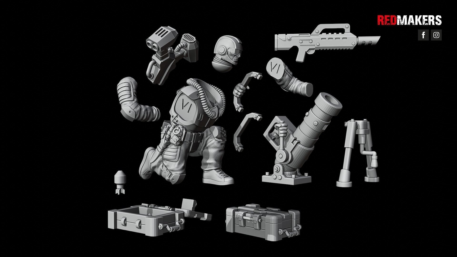 Airborne Division - Heavy Support Squad of the Imperial Force 3D print model_38