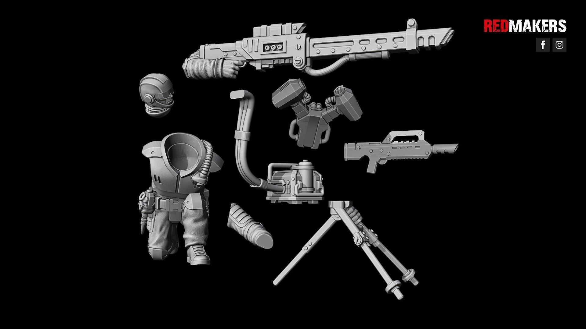 Airborne Division - Heavy Support Squad of the Imperial Force 3D print model_30