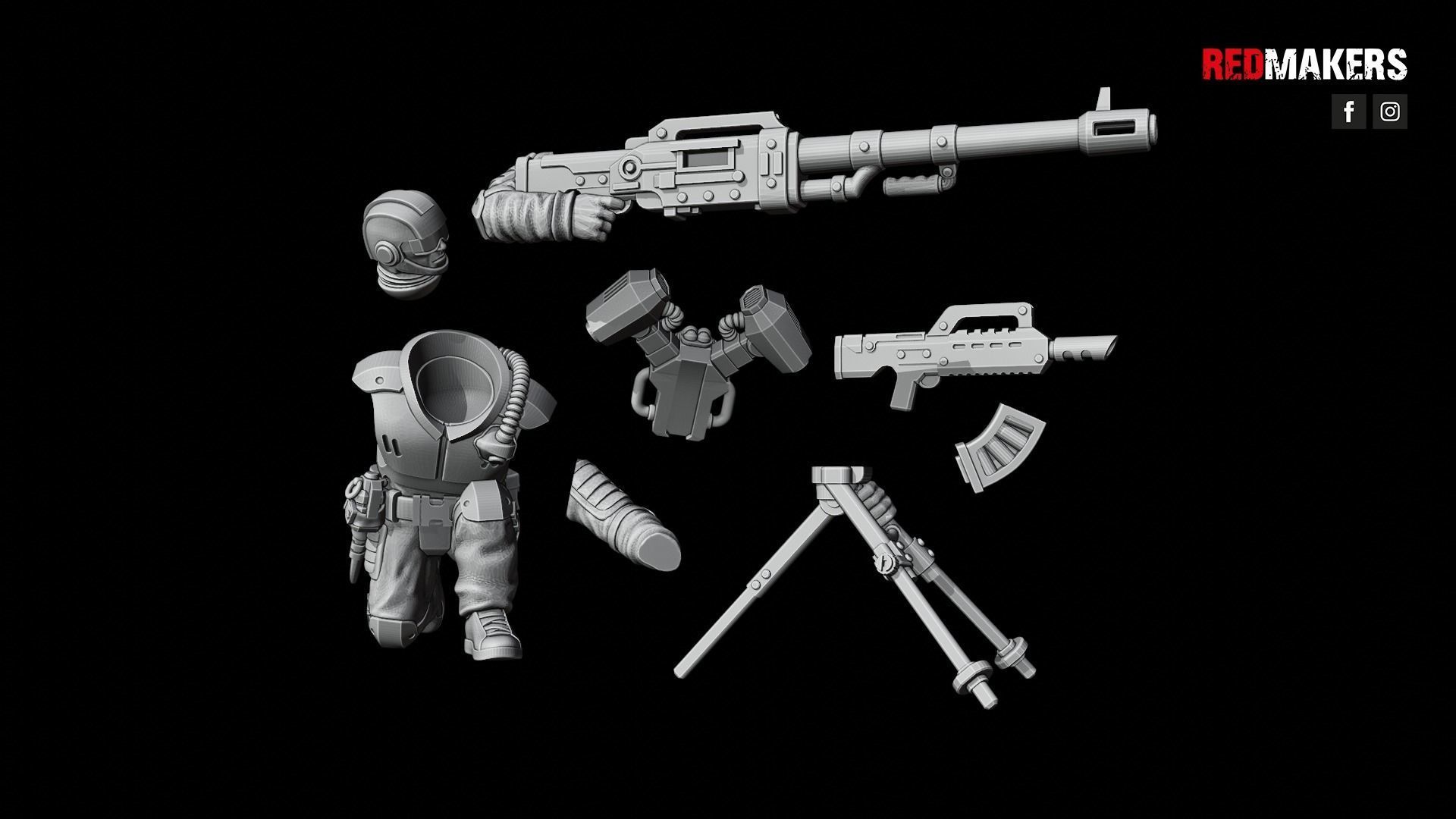 Airborne Division - Heavy Support Squad of the Imperial Force 3D print model_29