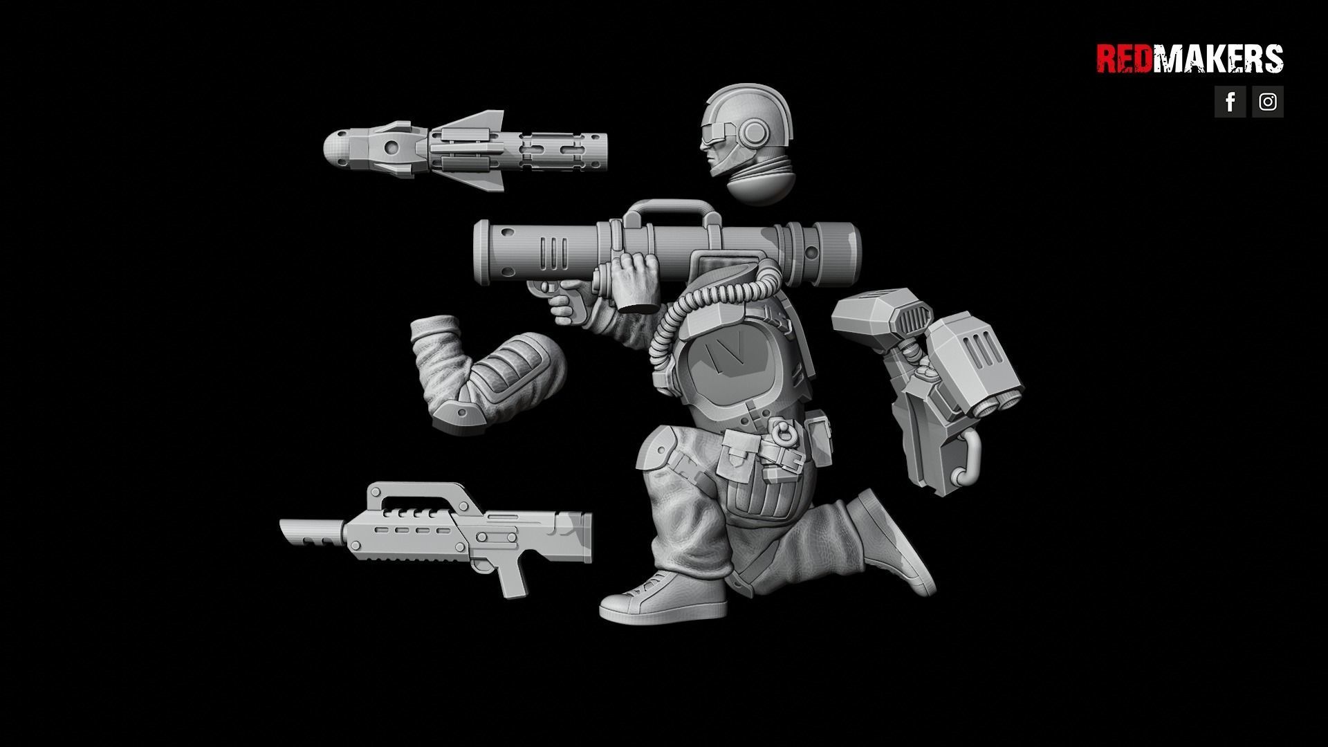 Airborne Division - Heavy Support Squad of the Imperial Force 3D print model_35