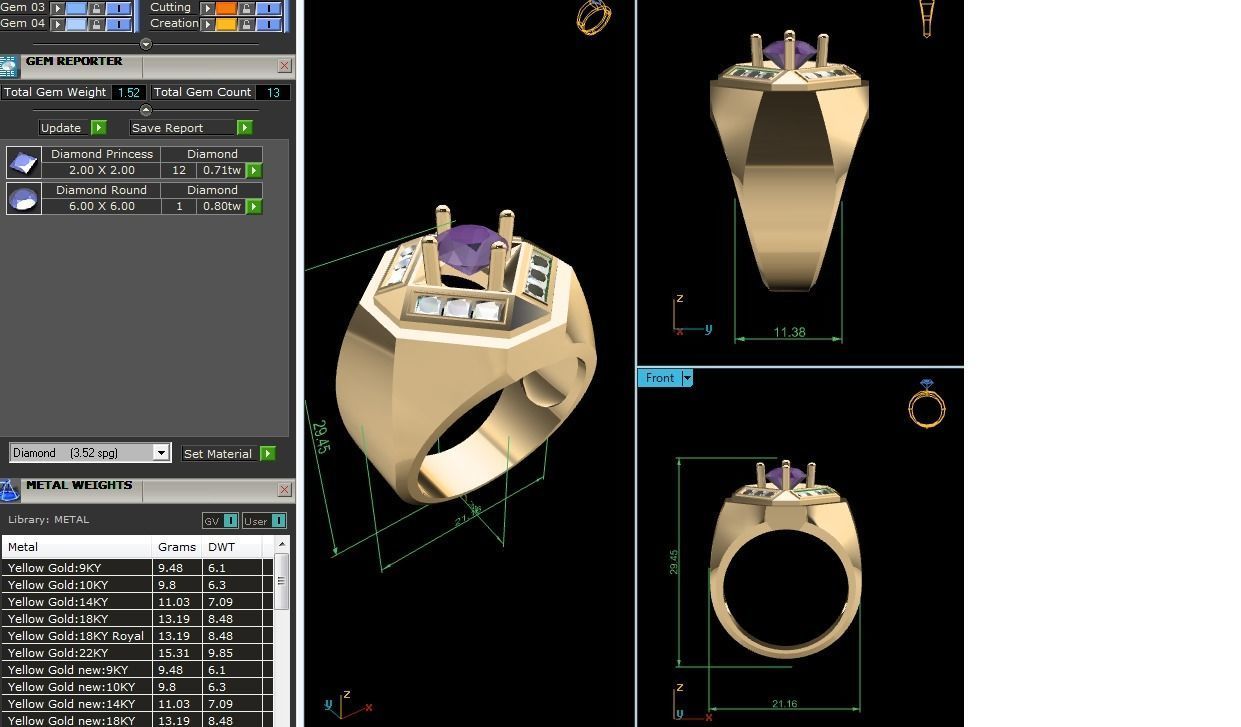 Solitaire Ring 3dm stl fbx obj render details 3D print model_8
