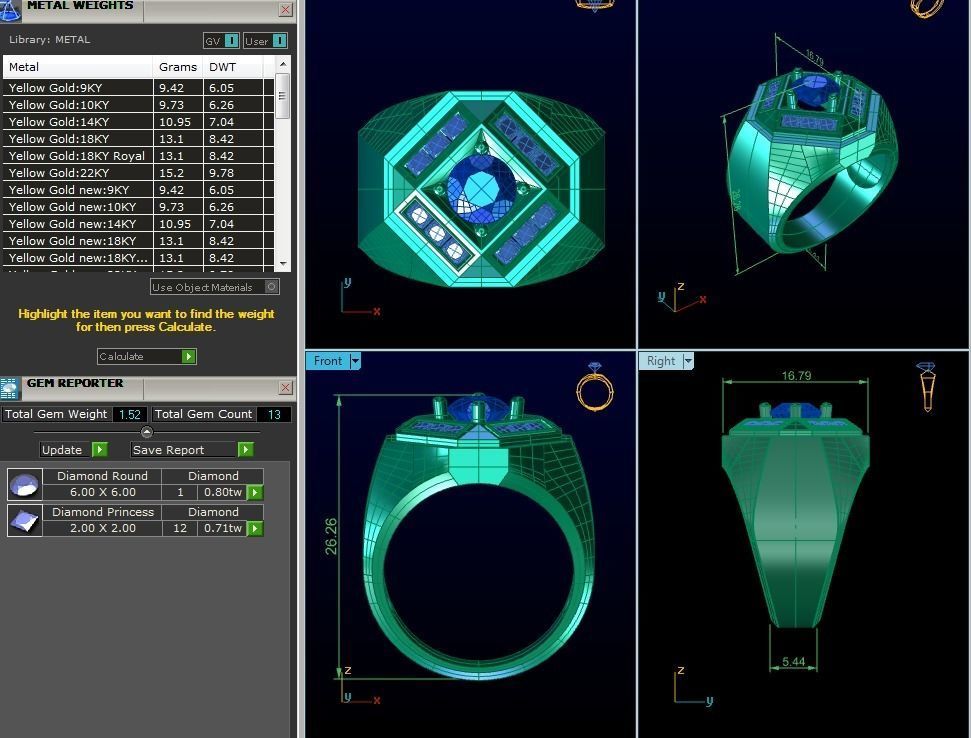 Solitaire Ring 3dm stl fbx obj render details 3D print model_7