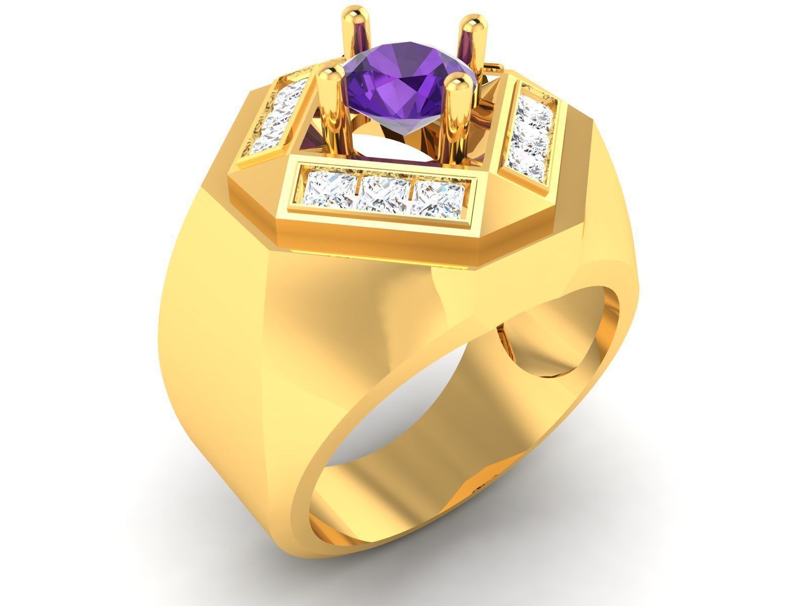 Solitaire Ring 3dm stl fbx obj render details 3D print model_13