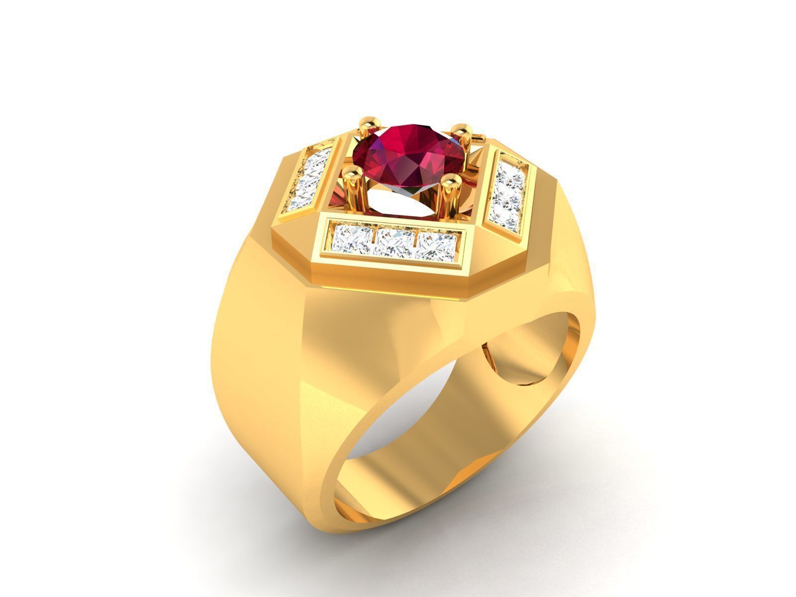 Solitaire Ring 3dm stl fbx obj render details 3D print model_1