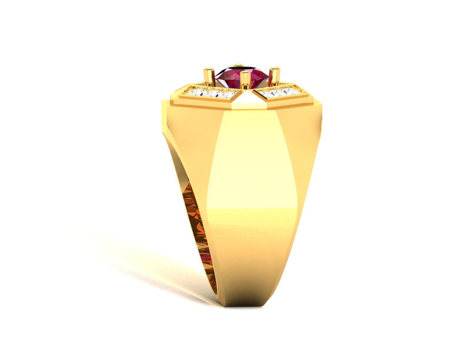 Solitaire Ring 3dm stl fbx obj render details 3D print model_5