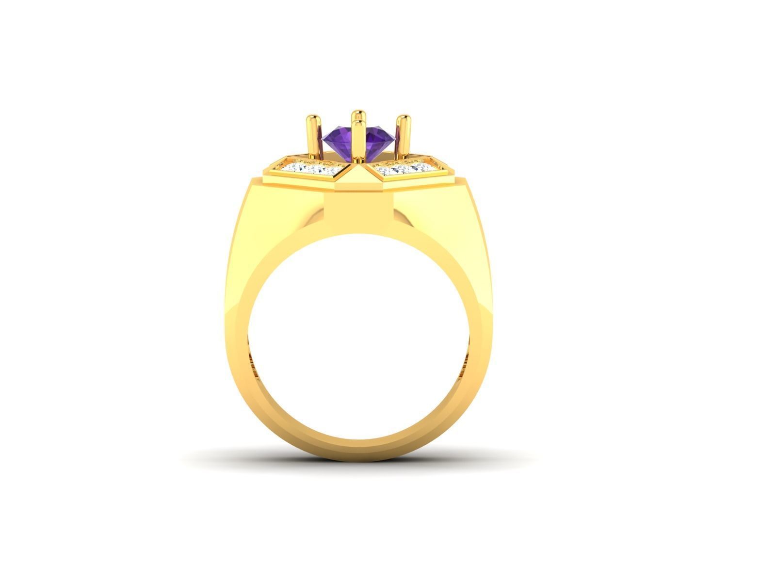 Solitaire Ring 3dm stl fbx obj render details 3D print model_11