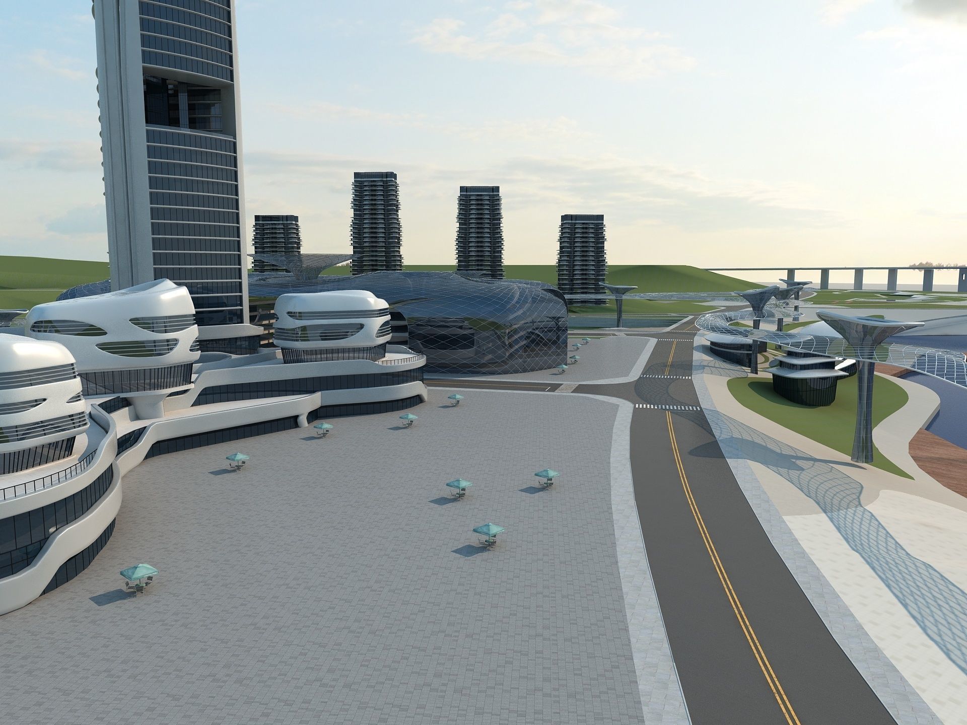 Futuristic Skyscraper 1 3D model_9