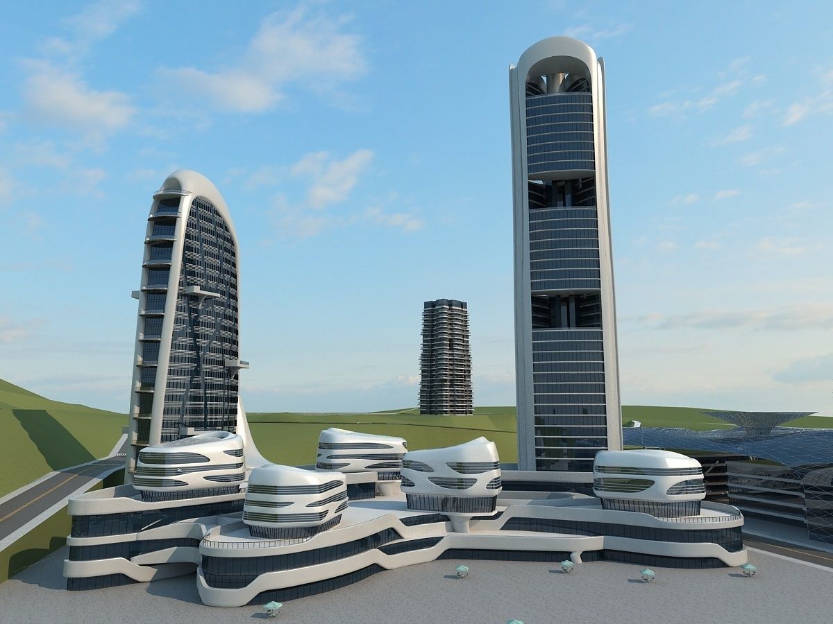 Futuristic Skyscraper 1 3D model_1