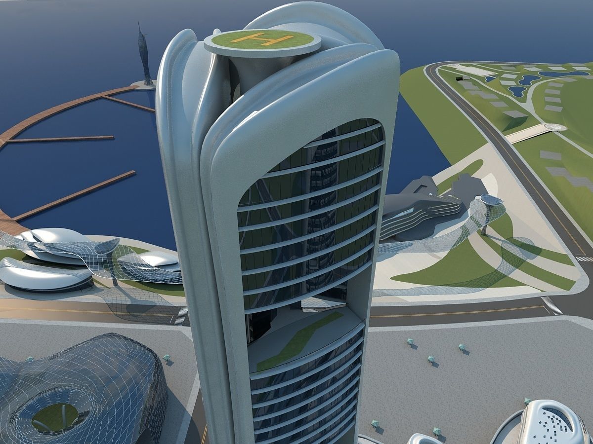 Futuristic Skyscraper 1 3D model_15