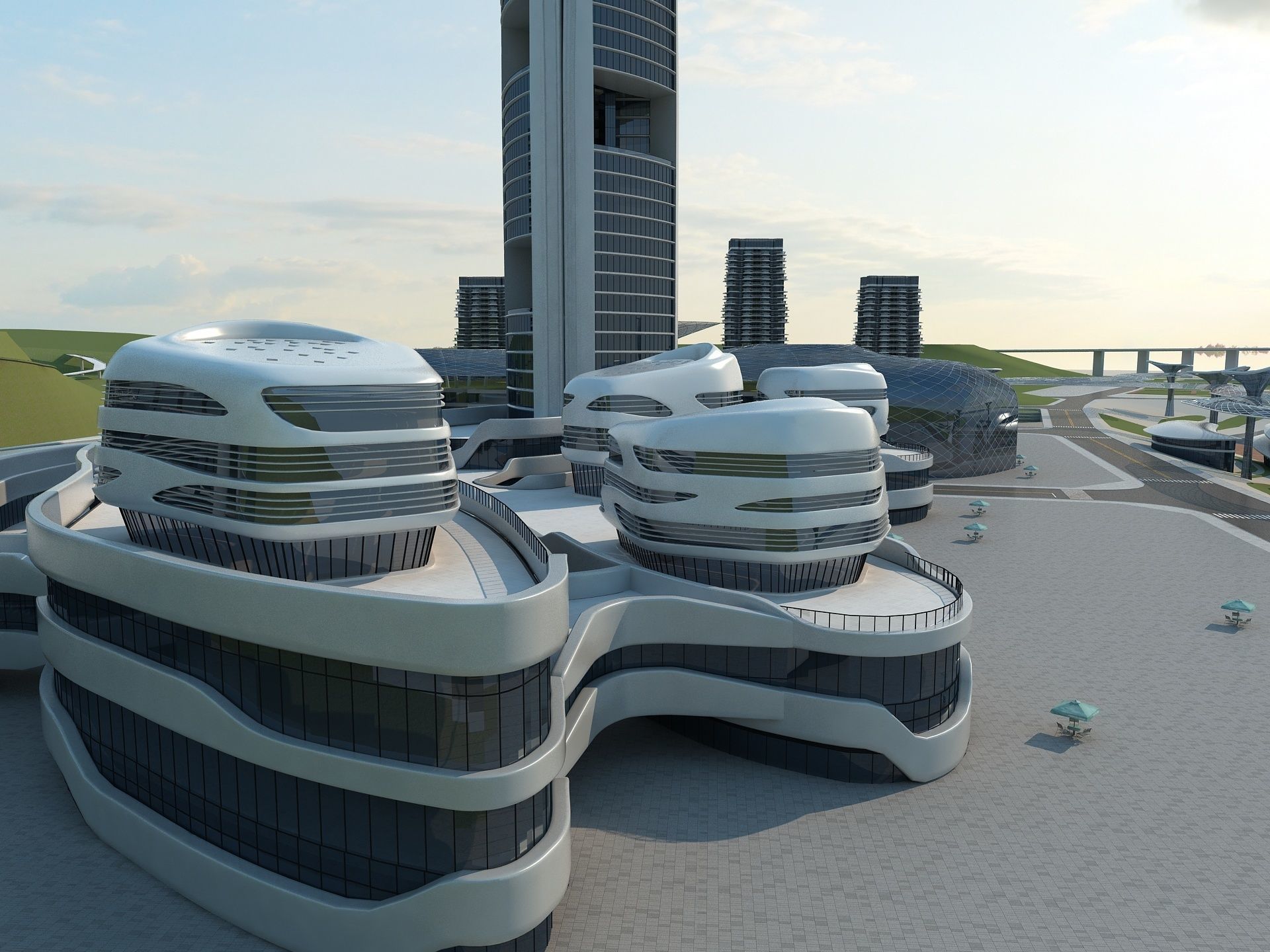 Futuristic Skyscraper 1 3D model_8