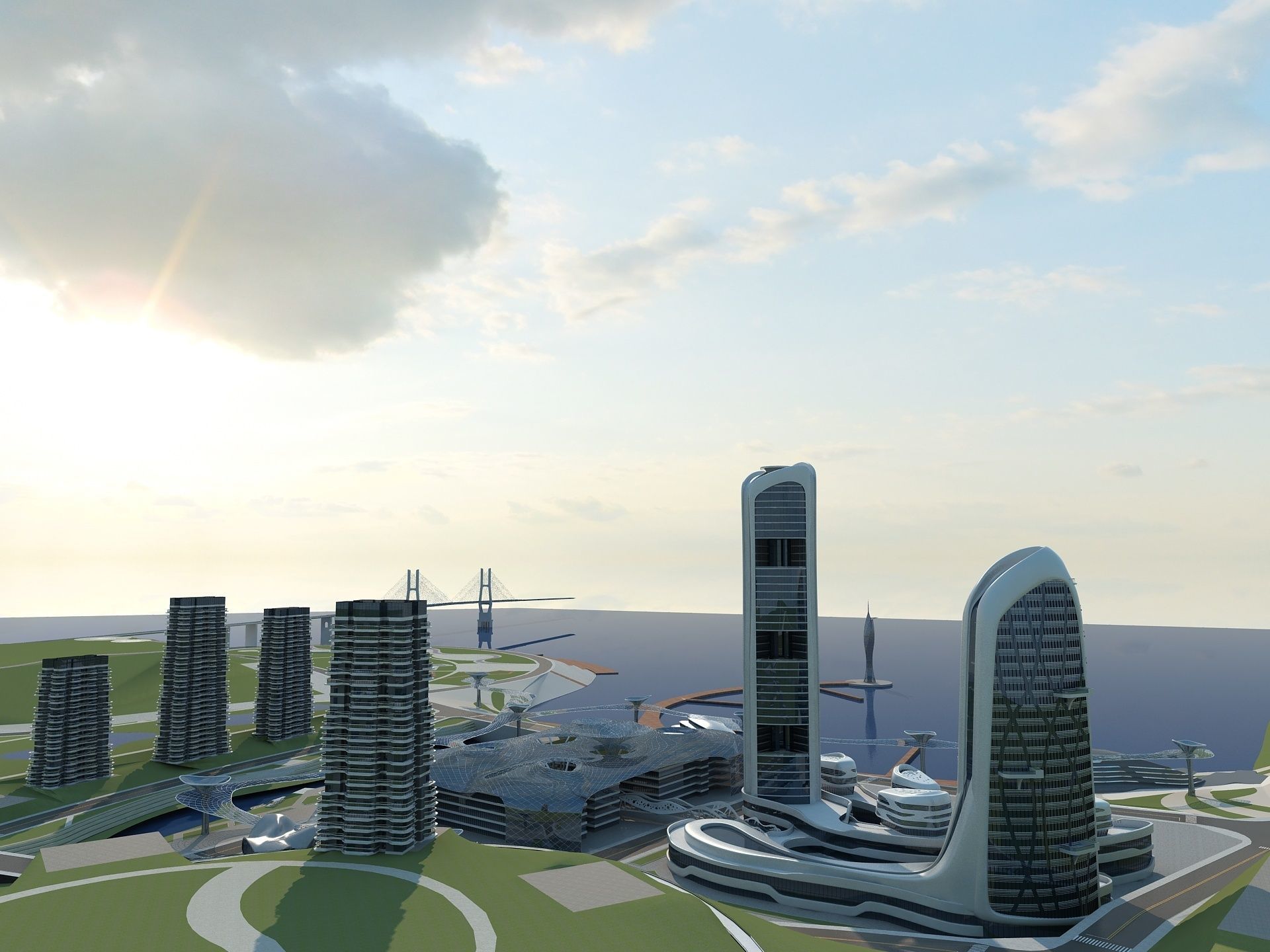 Futuristic Skyscraper 1 3D model_5
