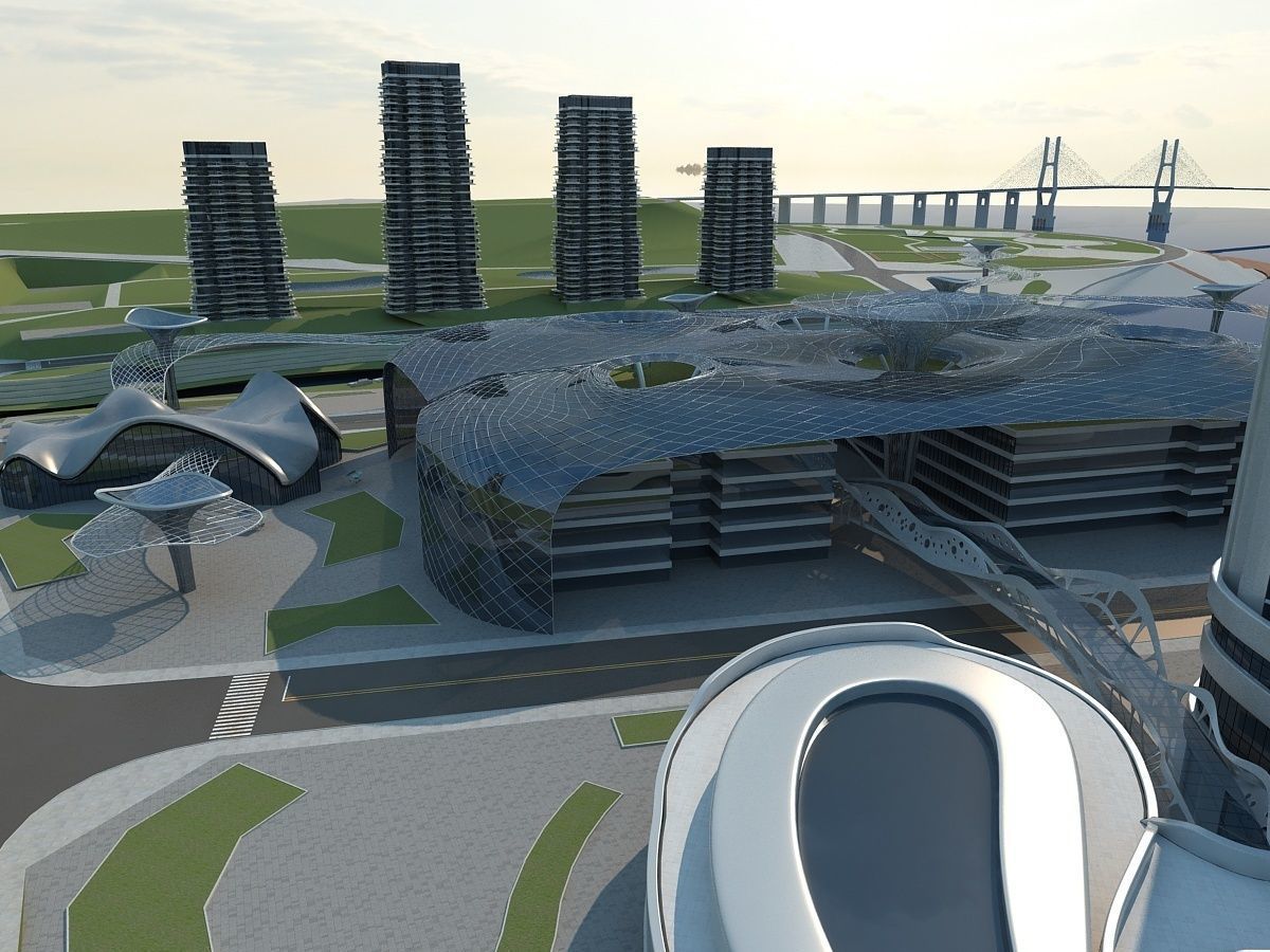 Futuristic Skyscraper 1 3D model_12