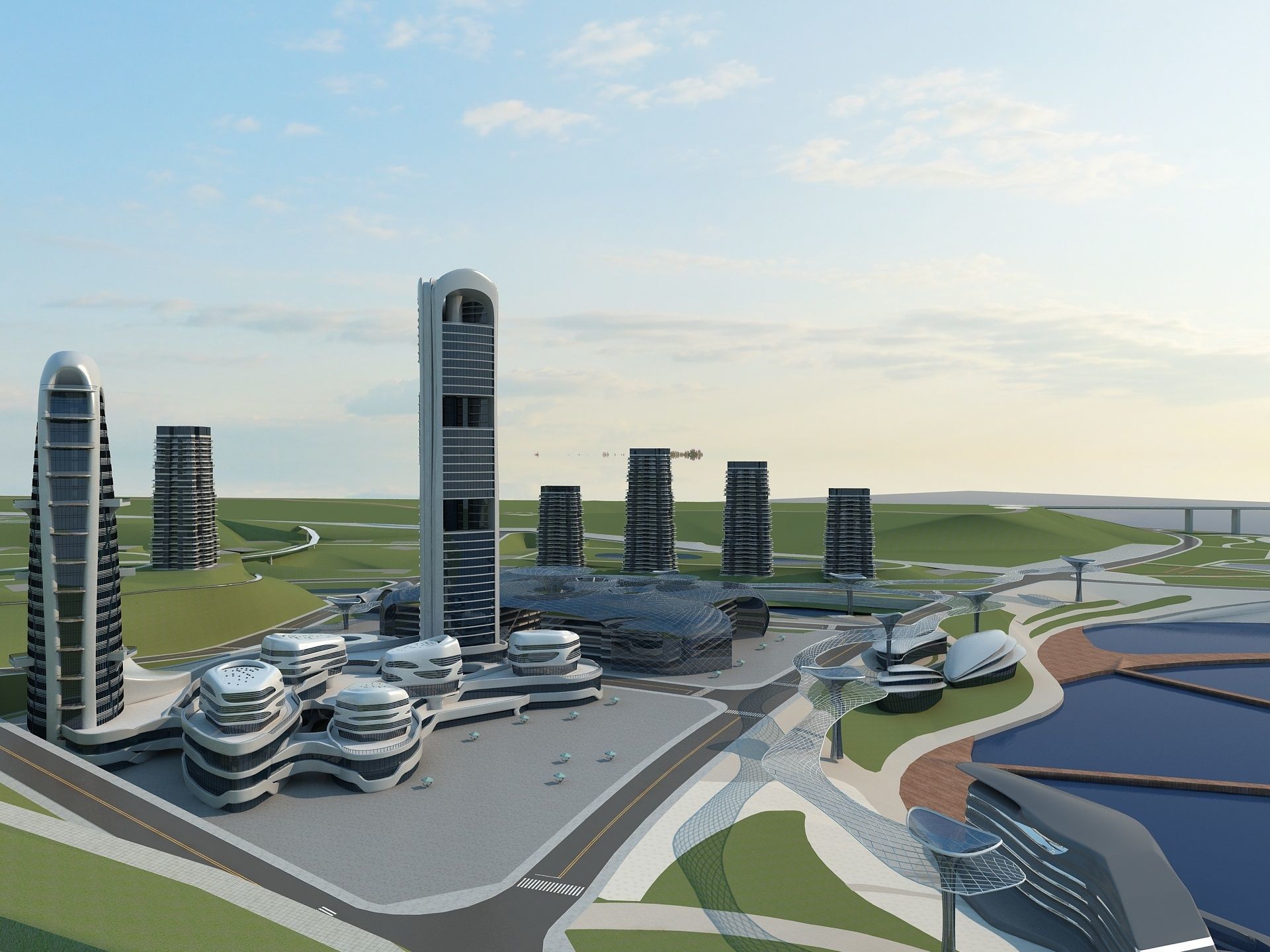 Futuristic Skyscraper 1 3D model_3