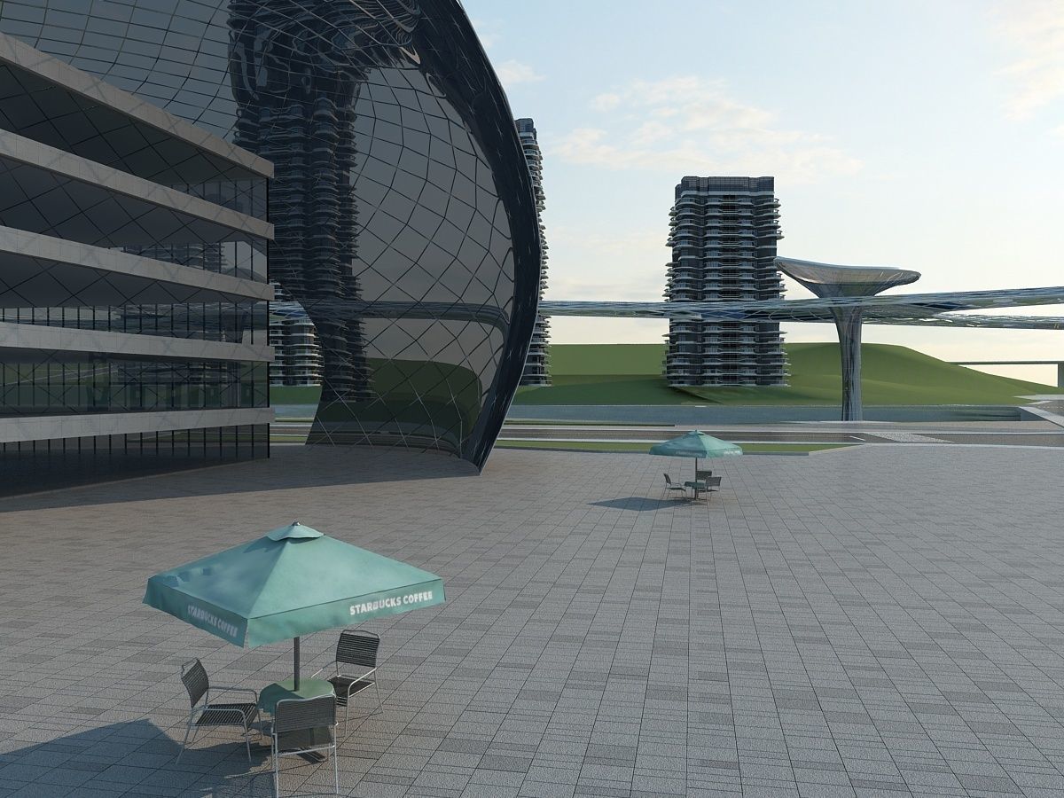 Futuristic Skyscraper 1 3D model_10