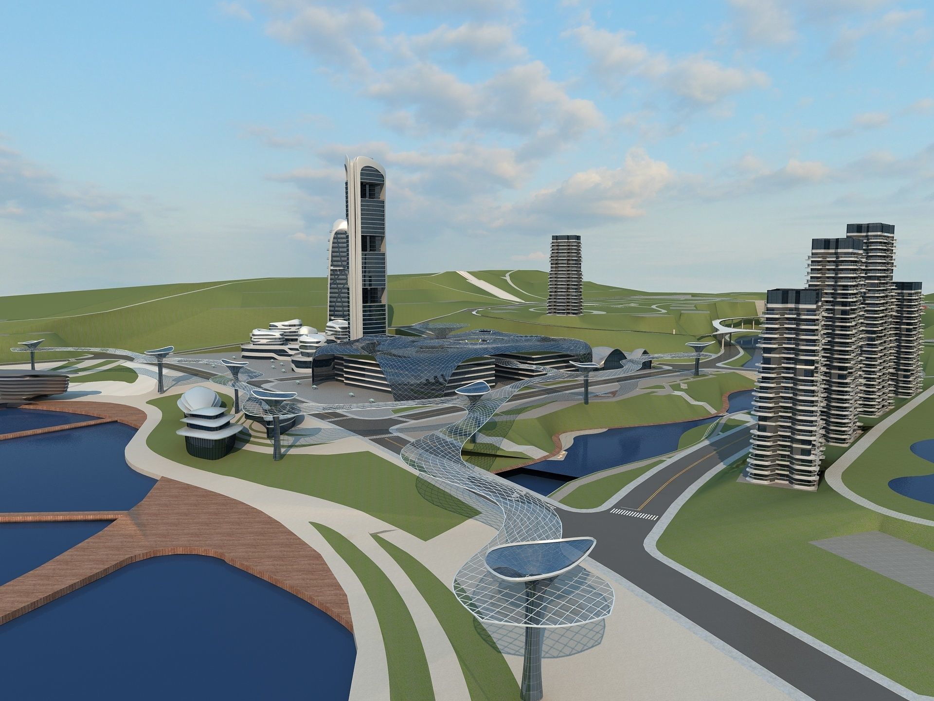 Futuristic Skyscraper 1 3D model_2