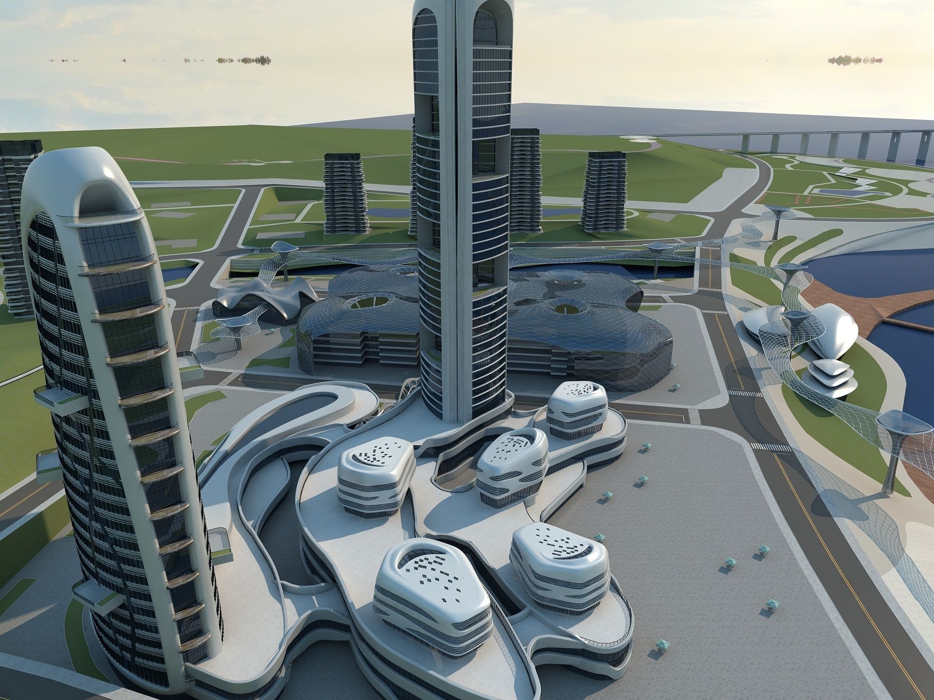 Futuristic Skyscraper 1 3D model_7
