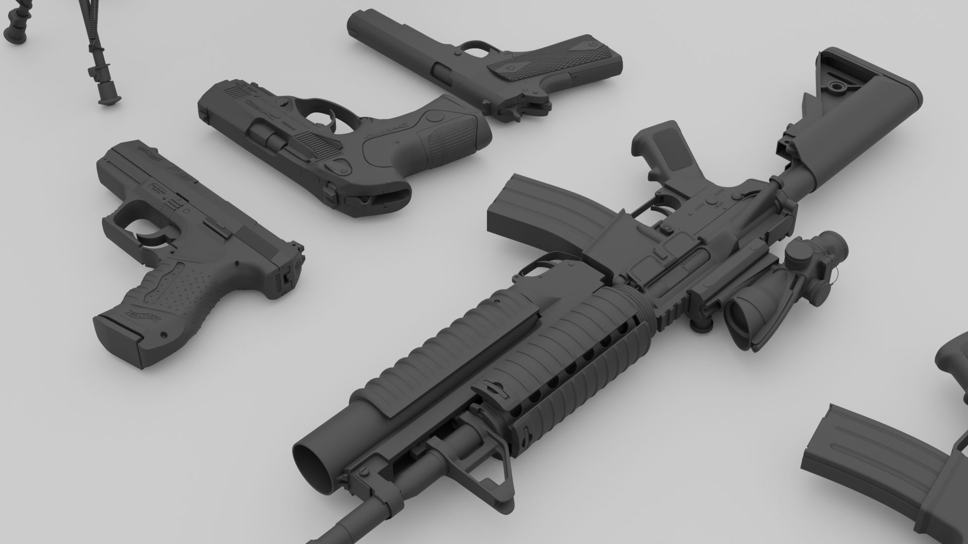 3D Gun Kitbash Game Ready 3D model | CGTrader