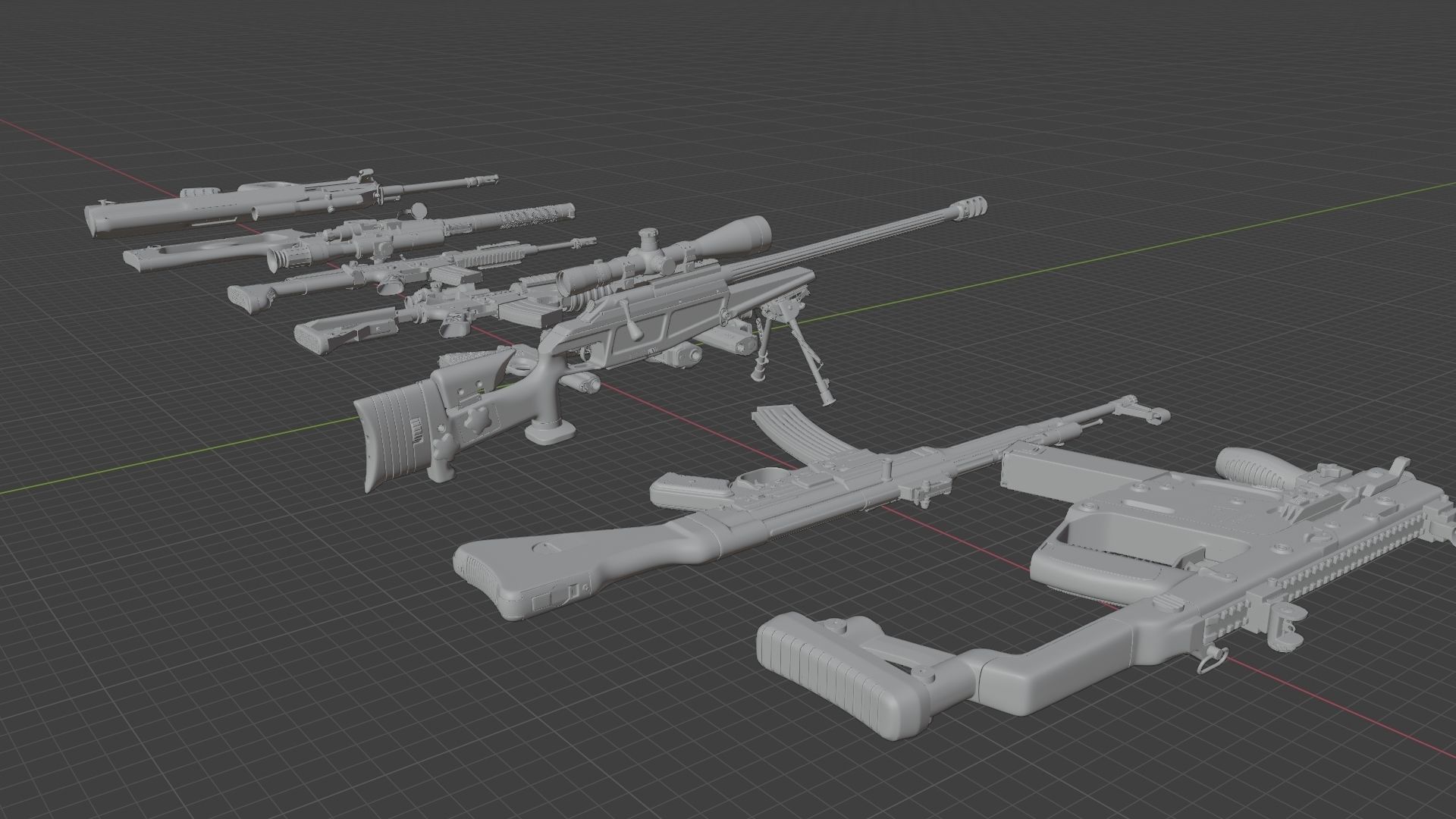 3D Gun Kitbash Game Ready 3D model | CGTrader