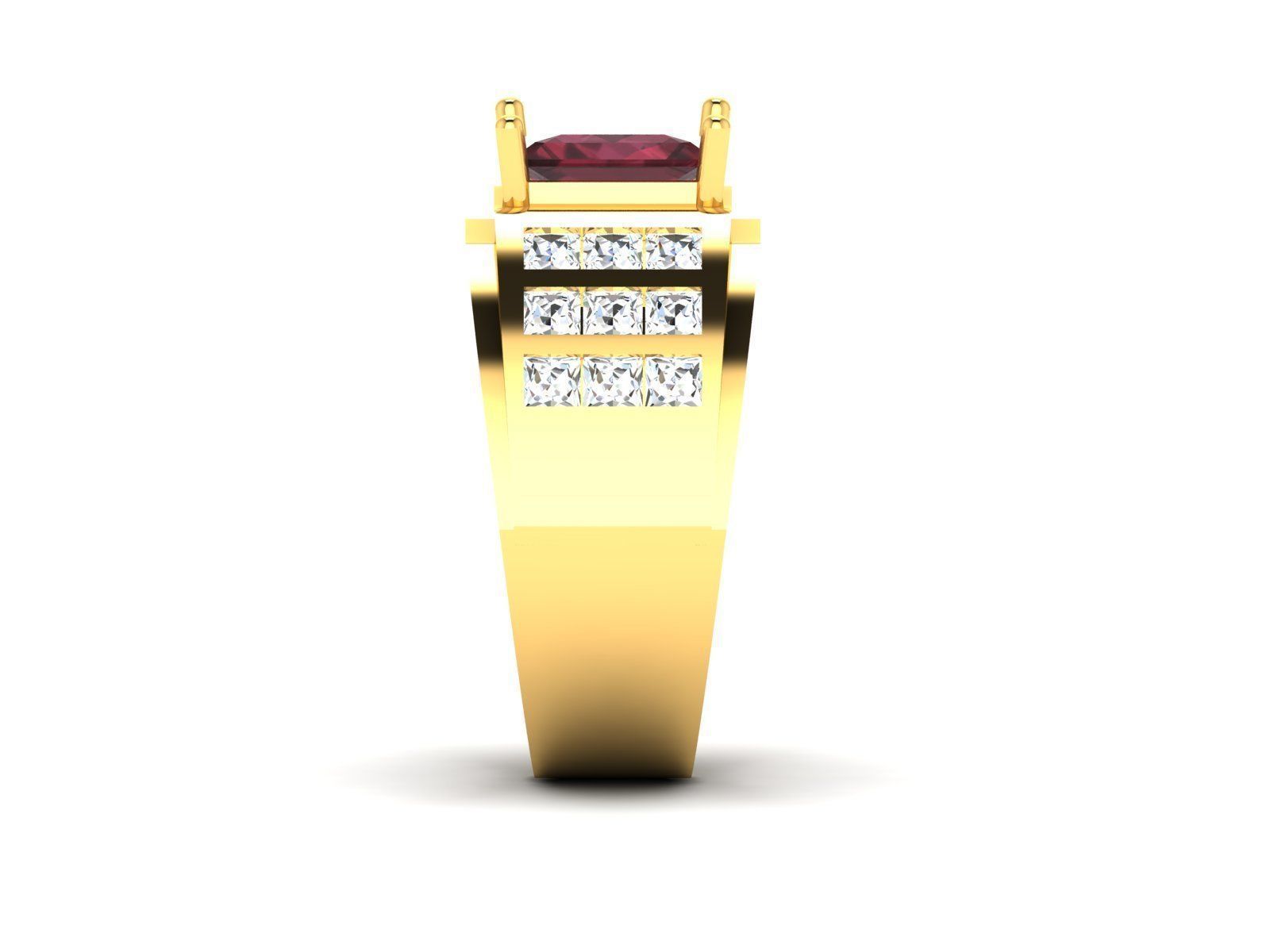 Solitaire Princess Ring 3dm stl fbx obj render details 3D print model_10