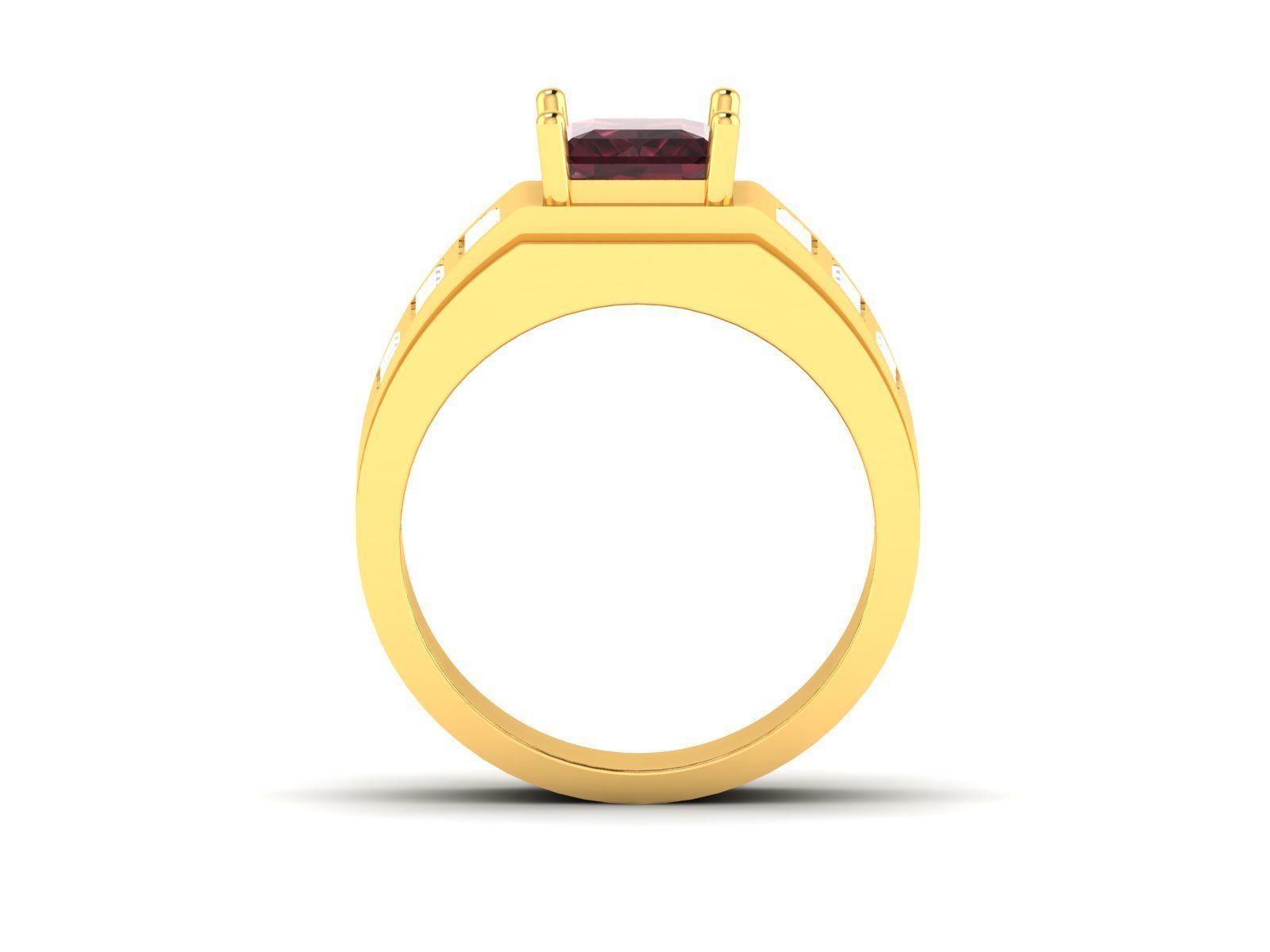 Solitaire Princess Ring 3dm stl fbx obj render details 3D print model_5