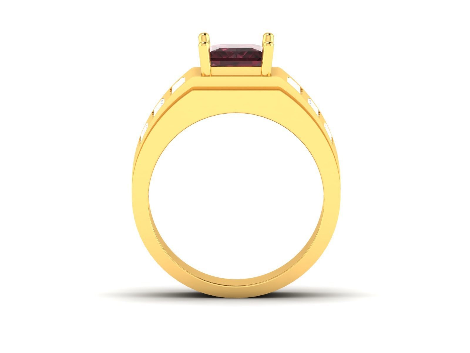 Solitaire Princess Ring 3dm stl fbx obj render details 3D print model_6