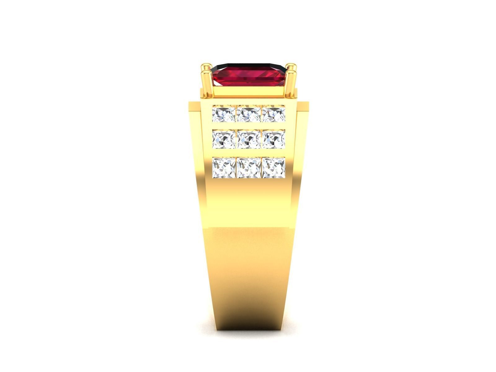 Solitaire Princess Ring 3dm stl fbx obj render details 3D print model_11