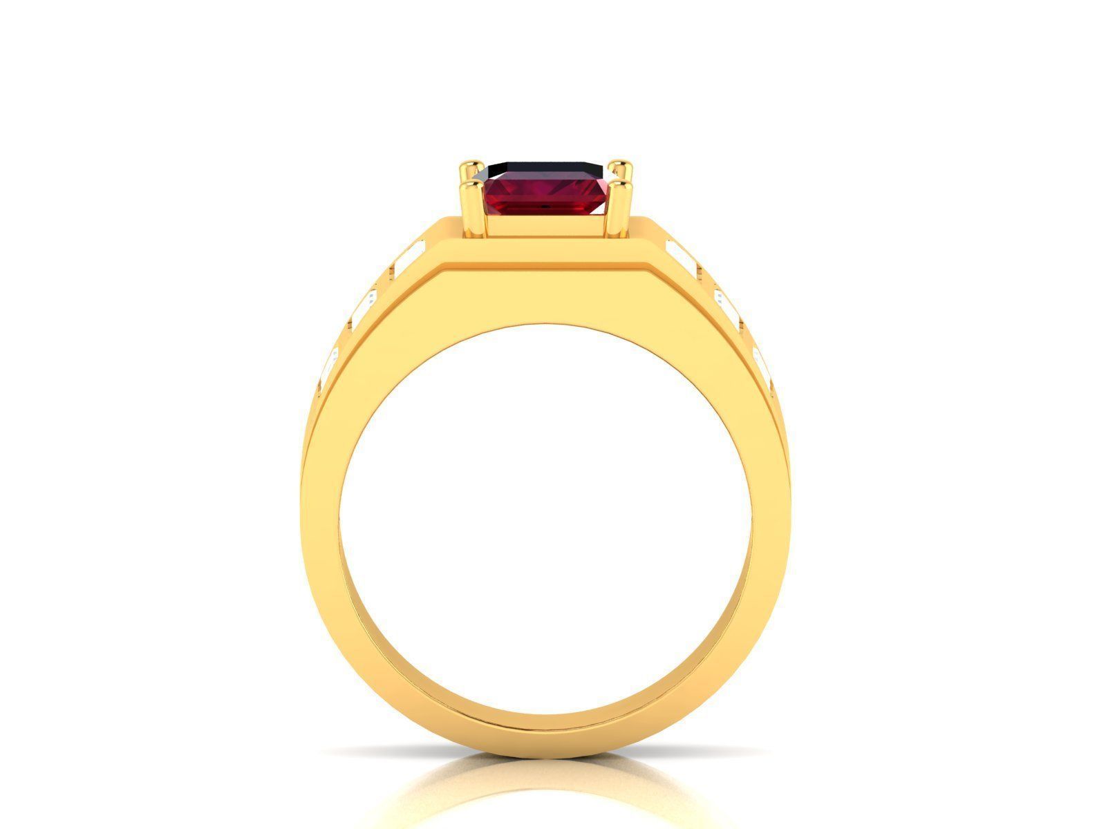 Solitaire Princess Ring 3dm stl fbx obj render details 3D print model_3