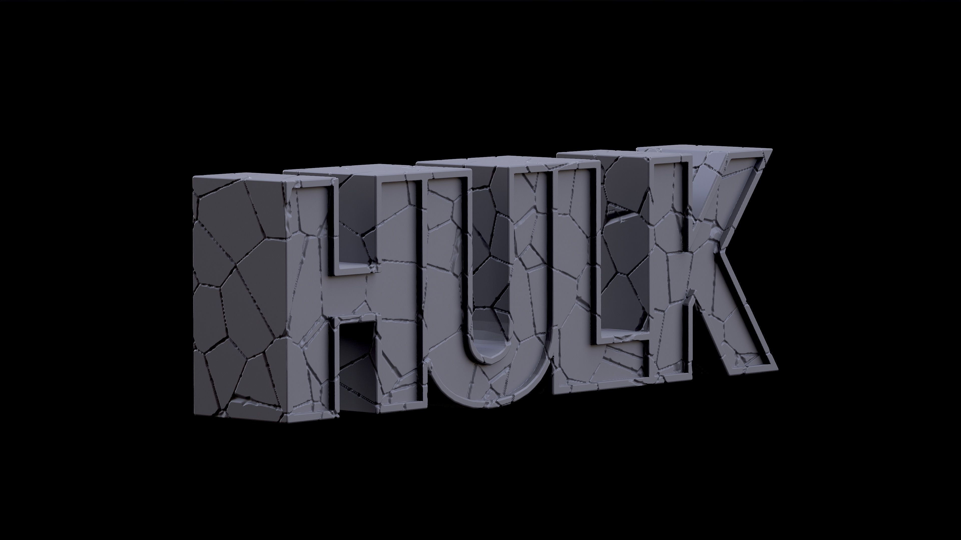 HULK letters Rect 3D print model_4