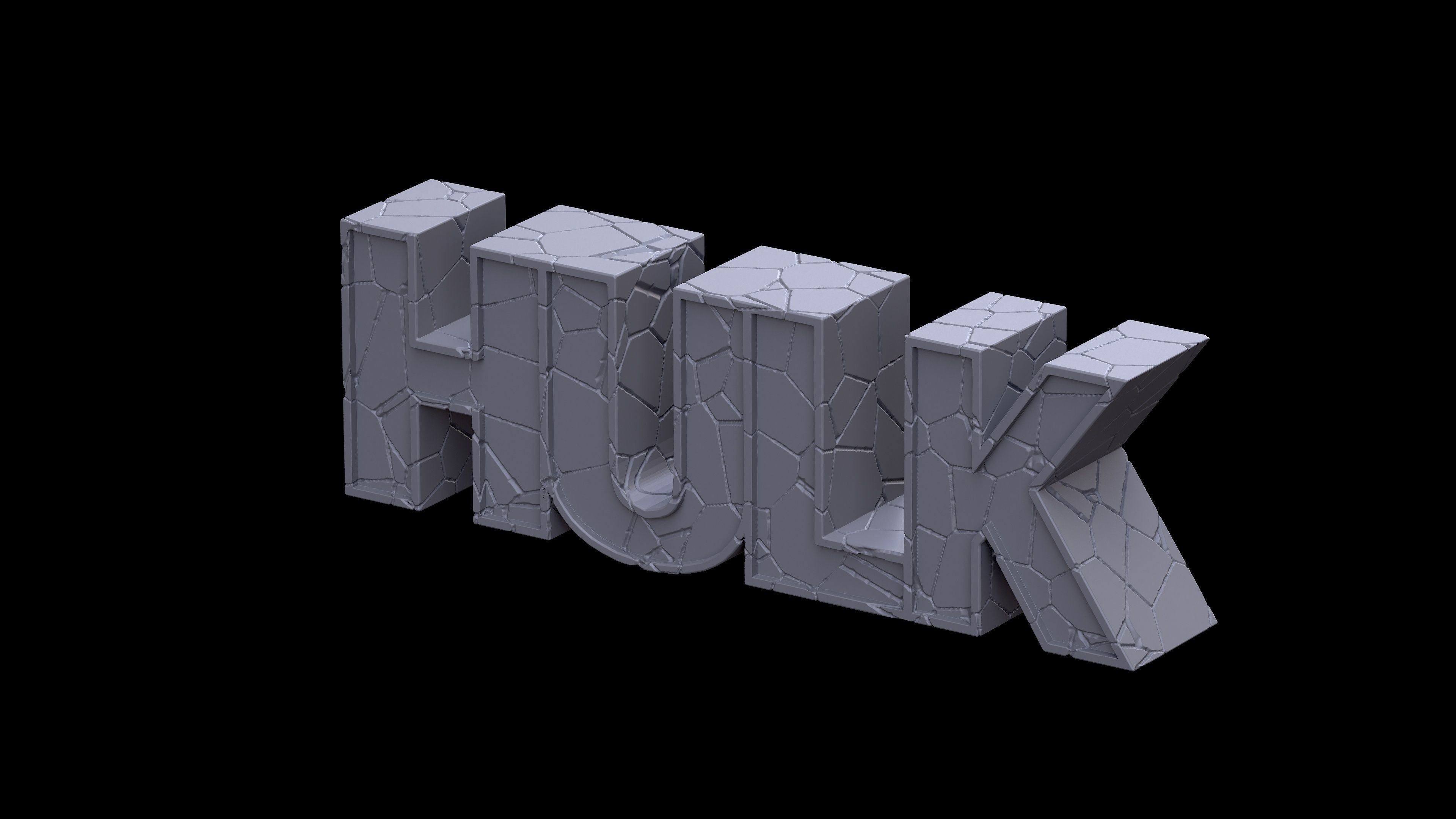 HULK letters Rect 3D print model_2