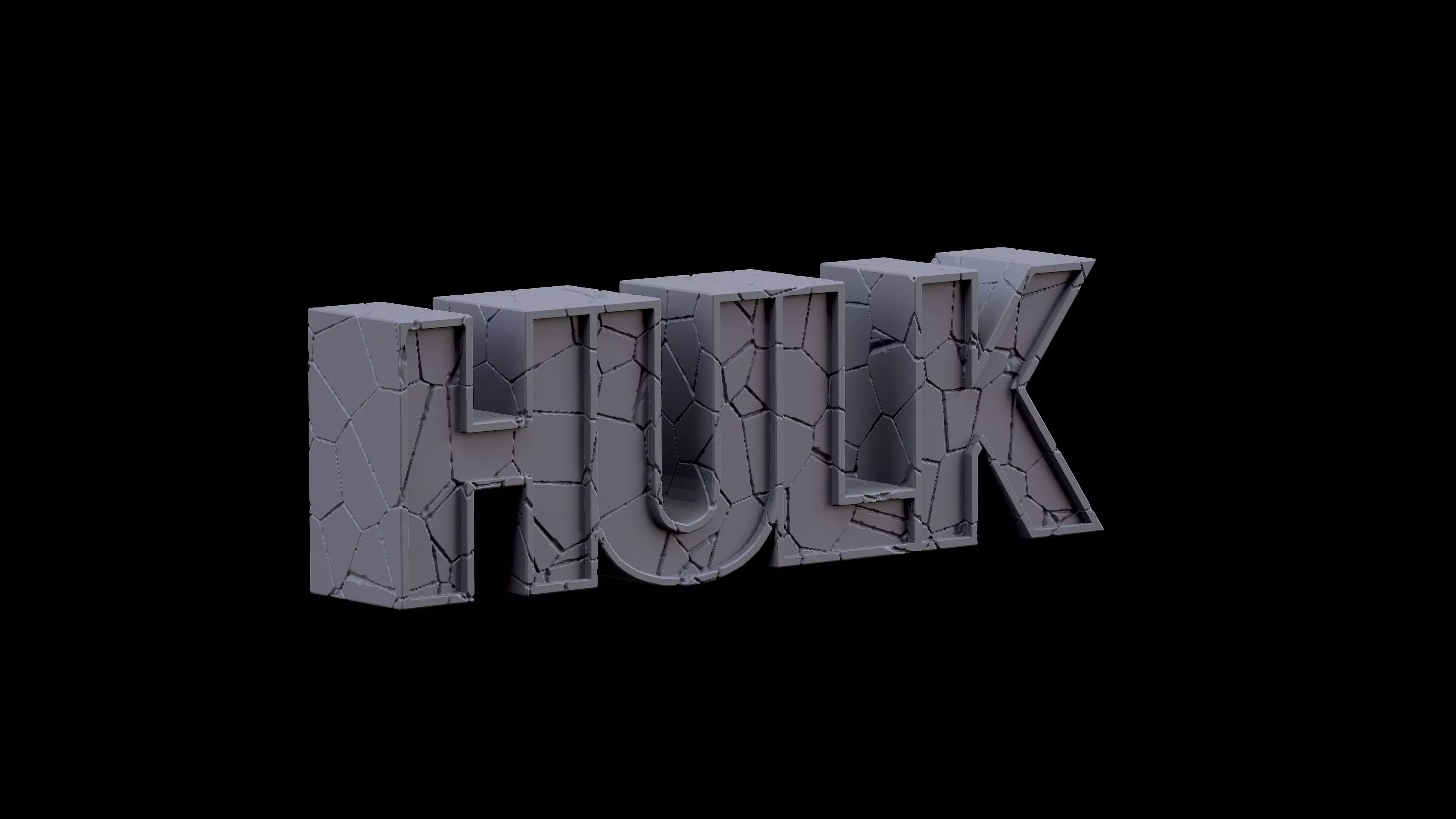 HULK letters Rect 3D print model_0