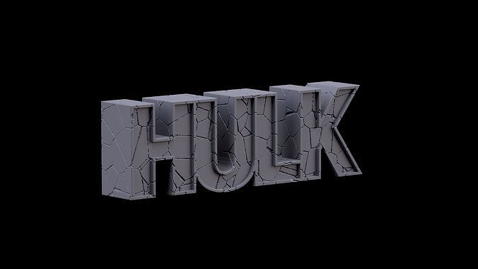 HULK letters Rect 3D print model