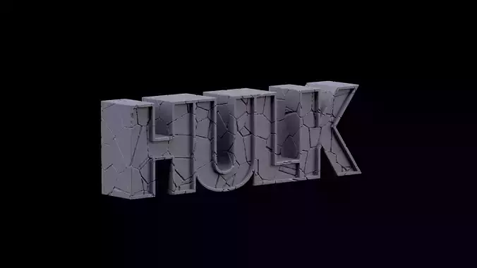 HULK letters Rect 3D print model