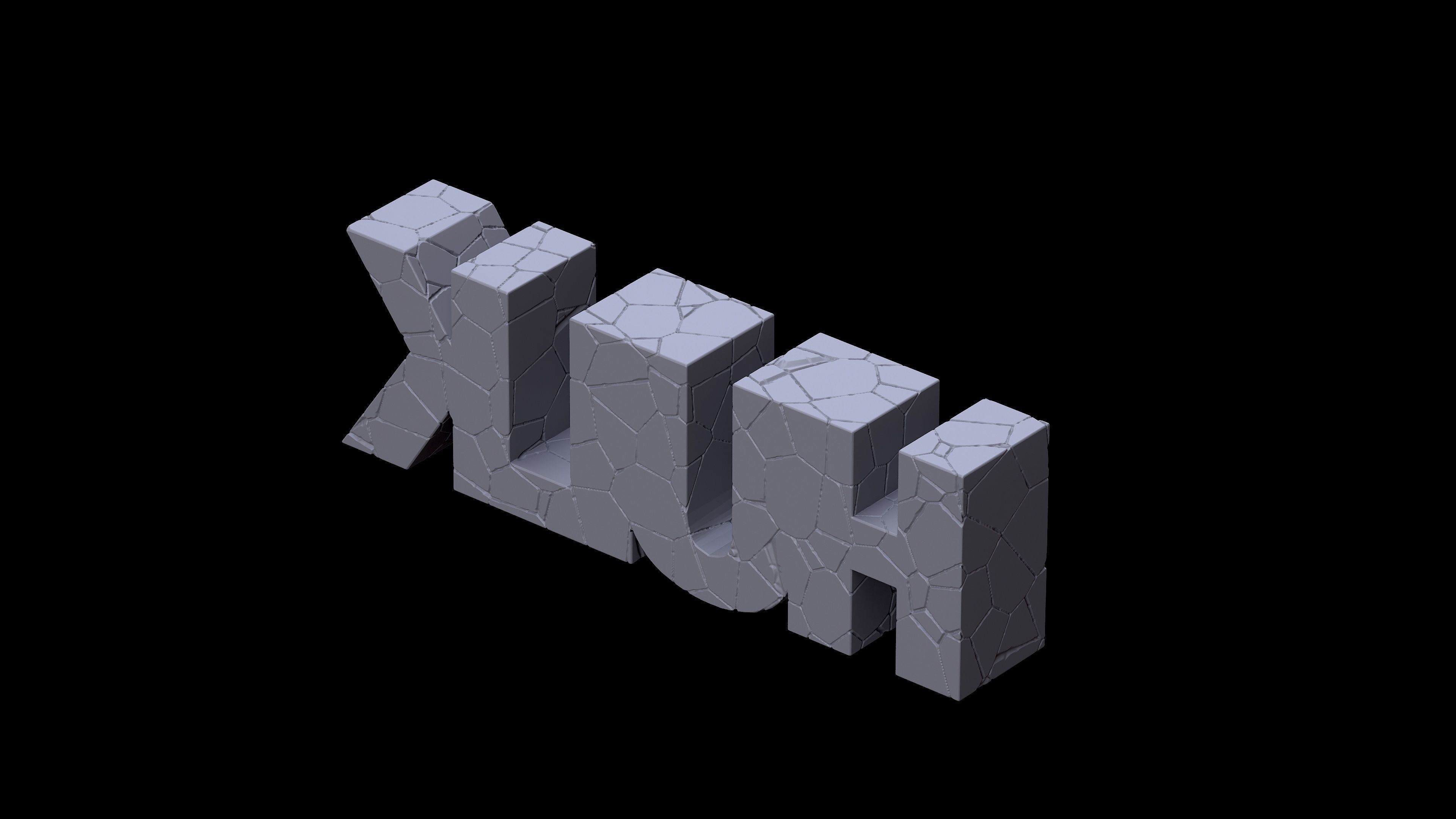 HULK letters Rect 3D print model_3