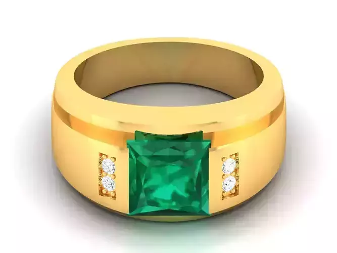 Solitaire Stylish Princess Ring 3dm stl fbx obj render details 3D print model