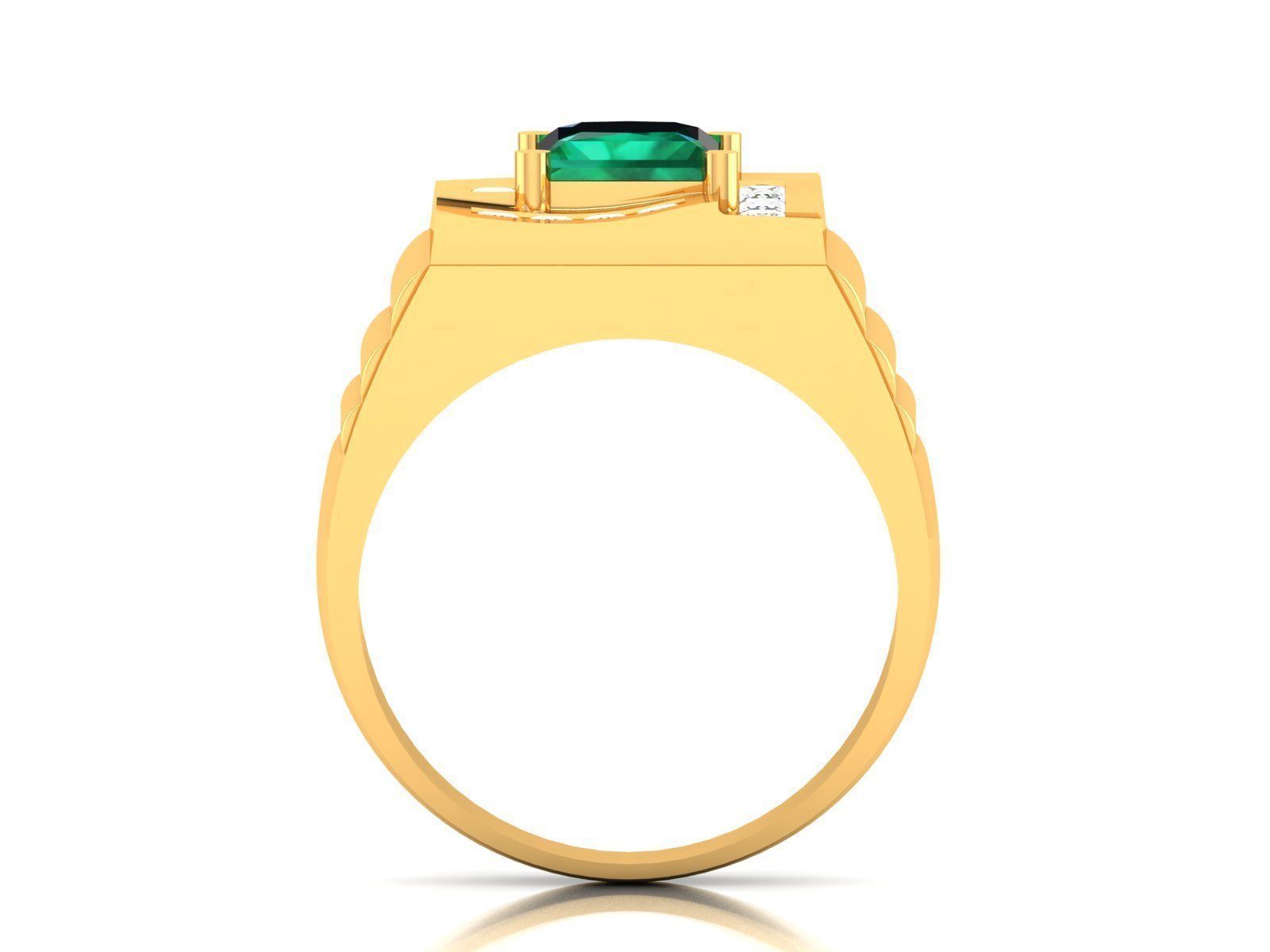 Solitaire Stylish Asscher Ring 3dm stl fbx obj render details 3D print model_10
