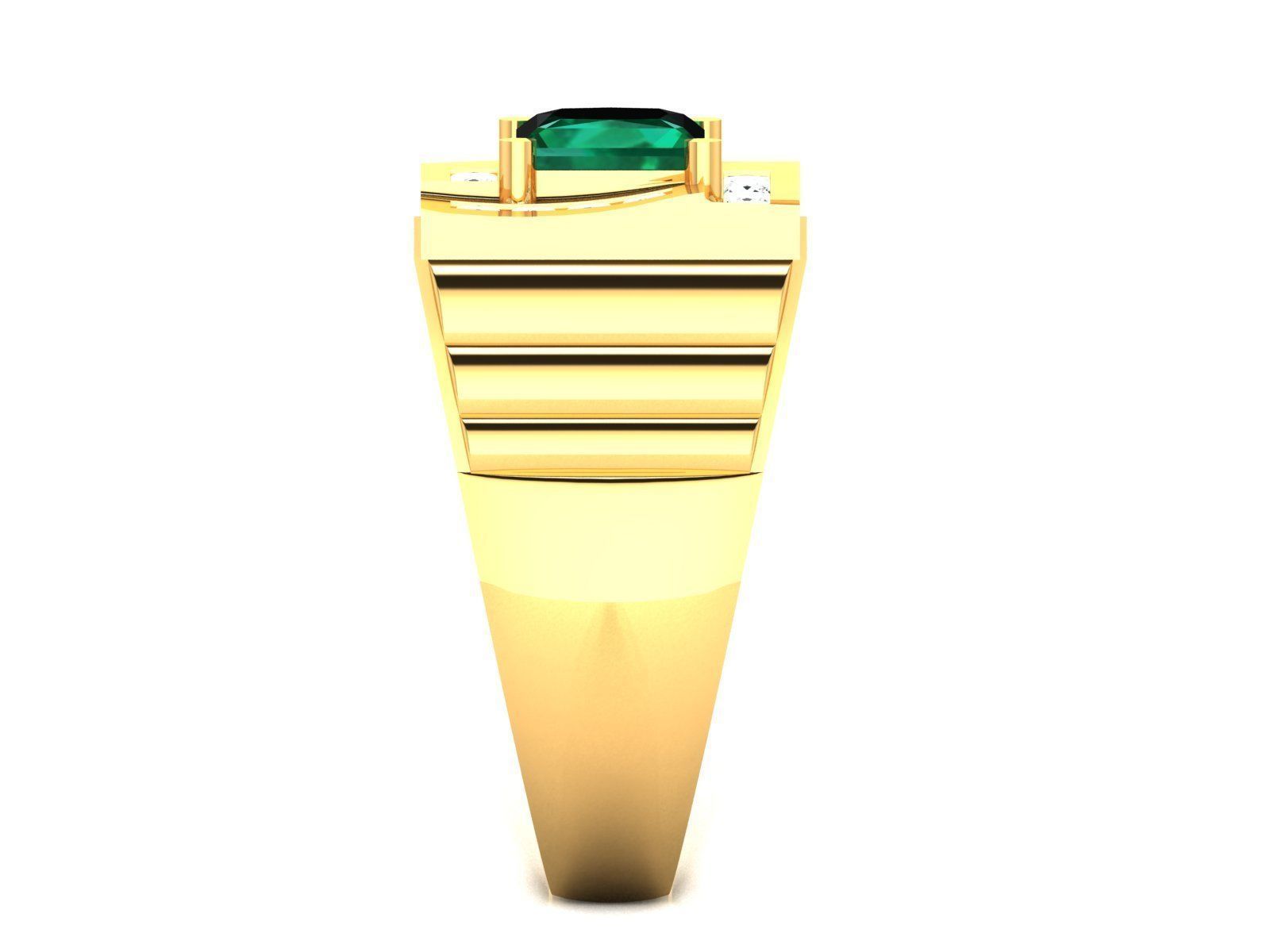 Solitaire Stylish Asscher Ring 3dm stl fbx obj render details 3D print model_12