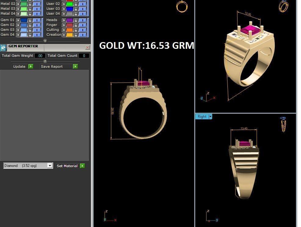 Solitaire Stylish Asscher Ring 3dm stl fbx obj render details 3D print model_9