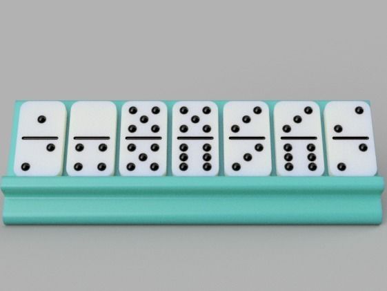 Dominoes plastic dice - fractions of number 3D print model_8